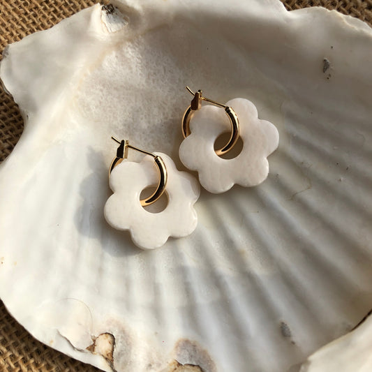 Flower Hoop Earrings